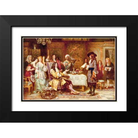 The Birth of Pennsylvania 1680 Black Modern Wood Framed Art Print with Double Matting by Ferris, Jean Leon Gerome