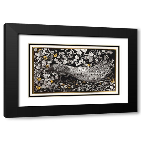 Peacock Black Modern Wood Framed Art Print with Double Matting by Hoytema, Theo van