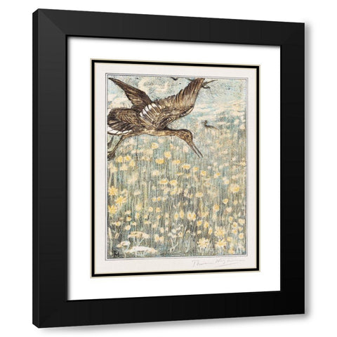 Redshank Black Modern Wood Framed Art Print with Double Matting by Hoytema, Theo van
