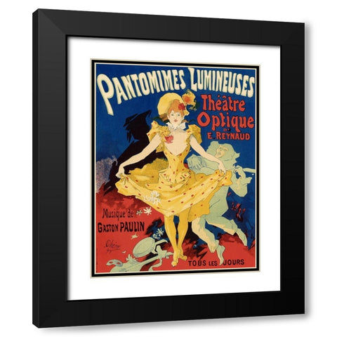 Pantomimes Lumineuses Black Modern Wood Framed Art Print with Double Matting by Cheret, Jules