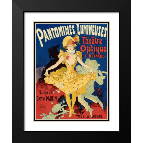 Pantomimes Lumineuses Black Modern Wood Framed Art Print with Double Matting by Cheret, Jules