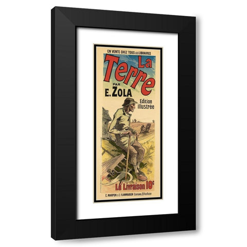 La Terre Black Modern Wood Framed Art Print with Double Matting by Cheret, Jules