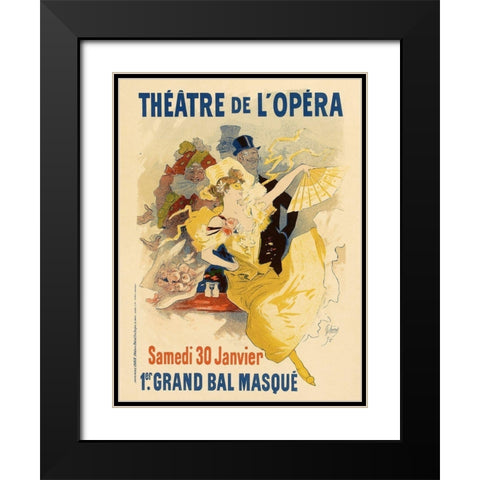 Theatre de LOpera 30th Janvier Black Modern Wood Framed Art Print with Double Matting by Cheret, Jules