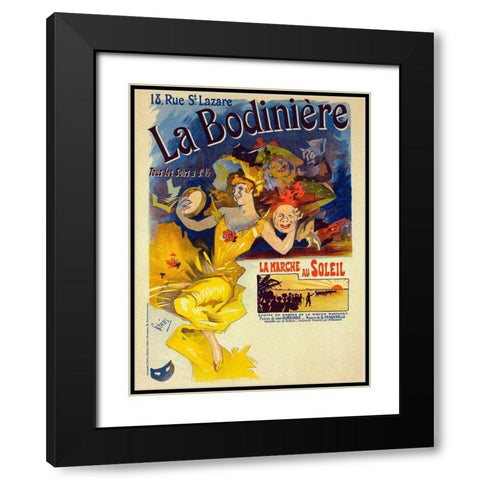 La Bodiniere Black Modern Wood Framed Art Print with Double Matting by Cheret, Jules