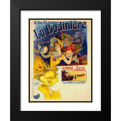 La Bodiniere Black Modern Wood Framed Art Print with Double Matting by Cheret, Jules