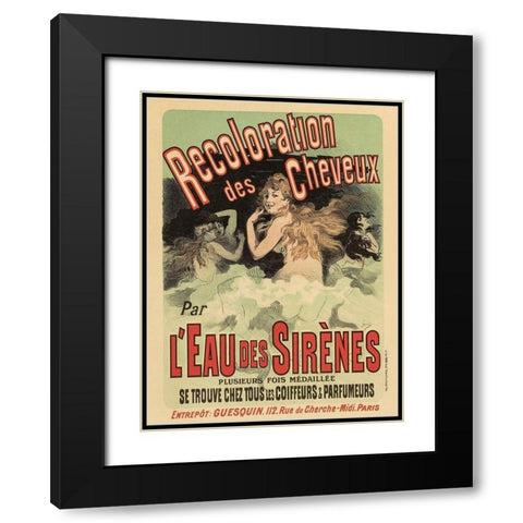 Recoloration de Cheveux Black Modern Wood Framed Art Print with Double Matting by Cheret, Jules