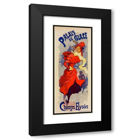 Palais de Glace Black Modern Wood Framed Art Print with Double Matting by Cheret, Jules