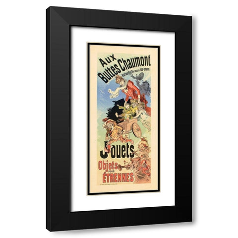 Aux Buttes Chaumont Black Modern Wood Framed Art Print with Double Matting by Cheret, Jules