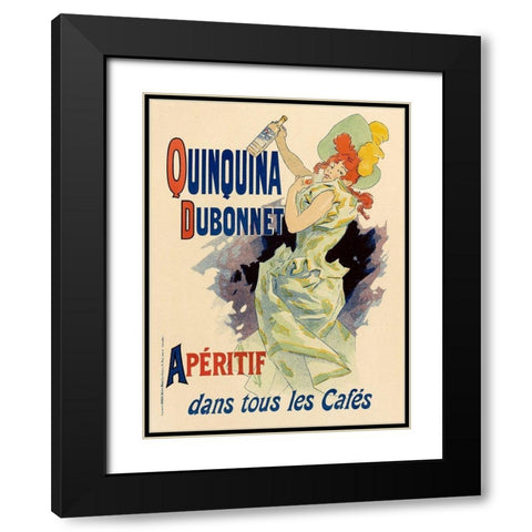 Quinquina Dubonnet Black Modern Wood Framed Art Print with Double Matting by Cheret, Jules