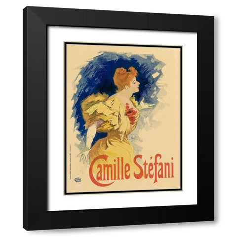 Camille Stefani Black Modern Wood Framed Art Print with Double Matting by Cheret, Jules