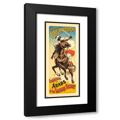 Olympia Paris Hippodrome Black Modern Wood Framed Art Print with Double Matting by Cheret, Jules