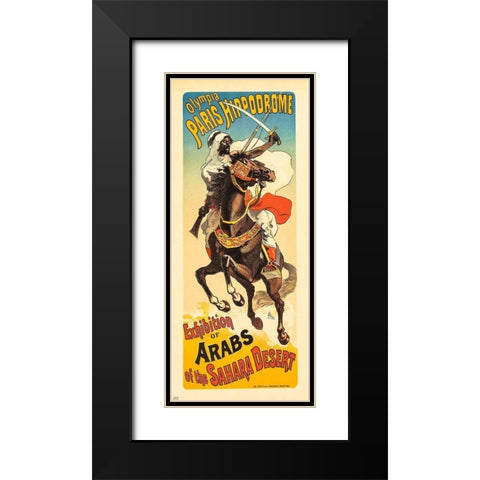 Olympia Paris Hippodrome Black Modern Wood Framed Art Print with Double Matting by Cheret, Jules