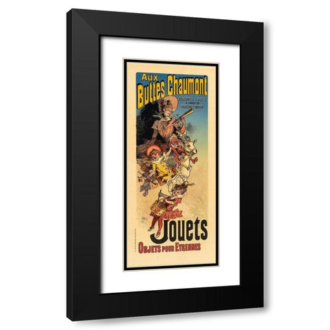 Aux Buttes Chaumont Black Modern Wood Framed Art Print with Double Matting by Cheret, Jules