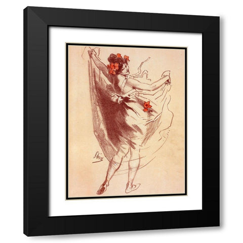 Dessin originel Black Modern Wood Framed Art Print with Double Matting by Cheret, Jules