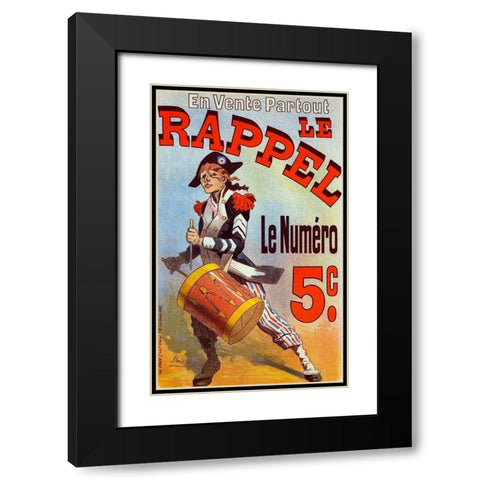 Le Rappel Black Modern Wood Framed Art Print with Double Matting by Cheret, Jules