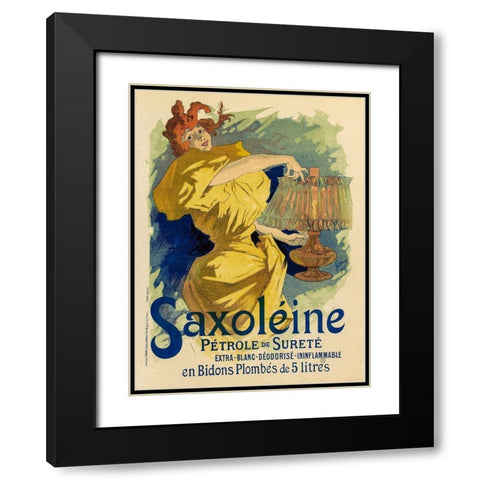 Saxoleine 1895 Black Modern Wood Framed Art Print with Double Matting by Cheret, Jules