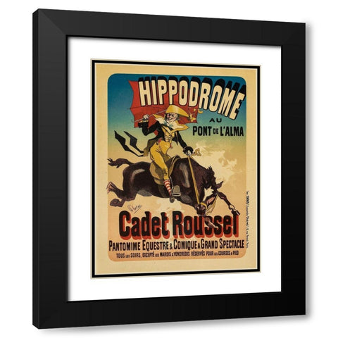 Cadet Roussel Black Modern Wood Framed Art Print with Double Matting by Cheret, Jules