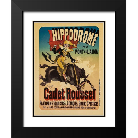 Cadet Roussel Black Modern Wood Framed Art Print with Double Matting by Cheret, Jules
