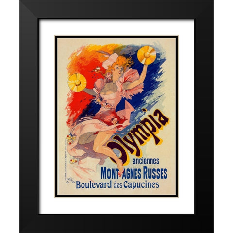 Olympia Plate 133 Black Modern Wood Framed Art Print with Double Matting by Cheret, Jules
