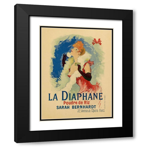 La Diaphane Black Modern Wood Framed Art Print with Double Matting by Cheret, Jules