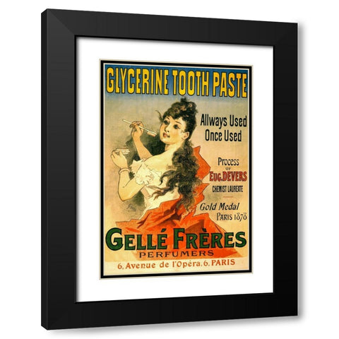 Glycerine tooth paste Black Modern Wood Framed Art Print with Double Matting by Cheret, Jules