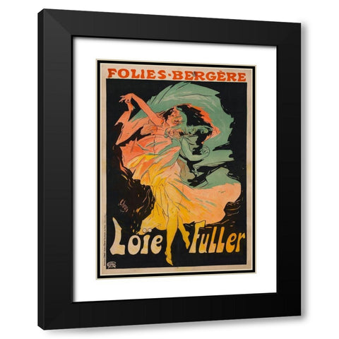 Folie Berger Loie Fuller Black Modern Wood Framed Art Print with Double Matting by Cheret, Jules
