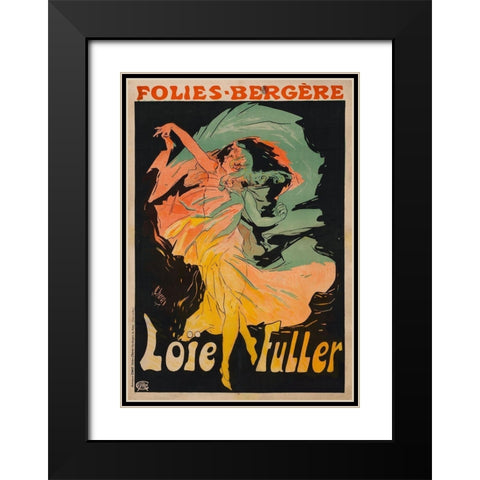 Folie Berger Loie Fuller Black Modern Wood Framed Art Print with Double Matting by Cheret, Jules