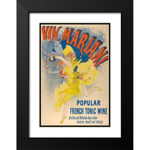 Vin Mariani-1894 Black Modern Wood Framed Art Print with Double Matting by Cheret, Jules
