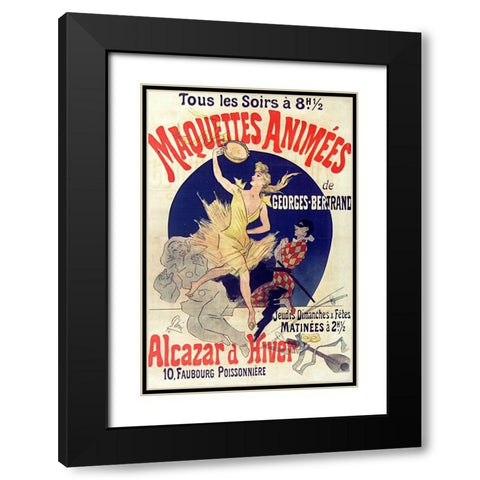 Alcazar dhiver 1890 Black Modern Wood Framed Art Print with Double Matting by Cheret, Jules