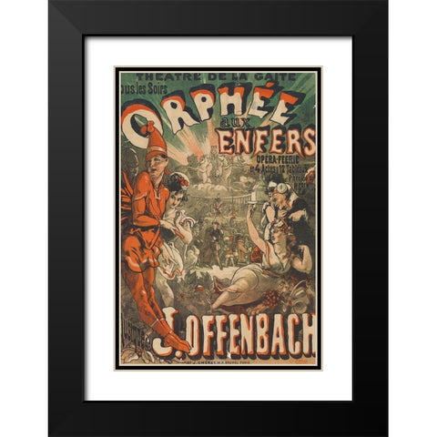 Jacques Offenbachs Orphee aux enfers Black Modern Wood Framed Art Print with Double Matting by Cheret, Jules