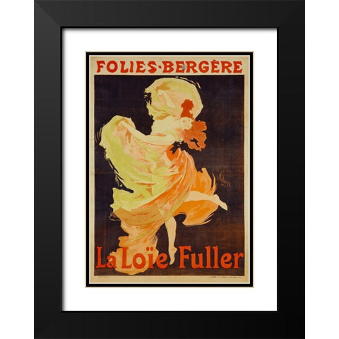 Loie Fuller Black Modern Wood Framed Art Print with Double Matting by Cheret, Jules