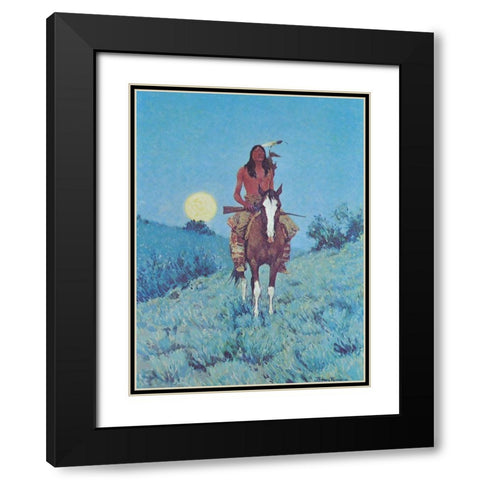 The Outlier Black Modern Wood Framed Art Print with Double Matting by Remington, Frederic