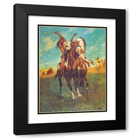 Fight to the Finish Black Modern Wood Framed Art Print with Double Matting by Shreyvogel, Charles