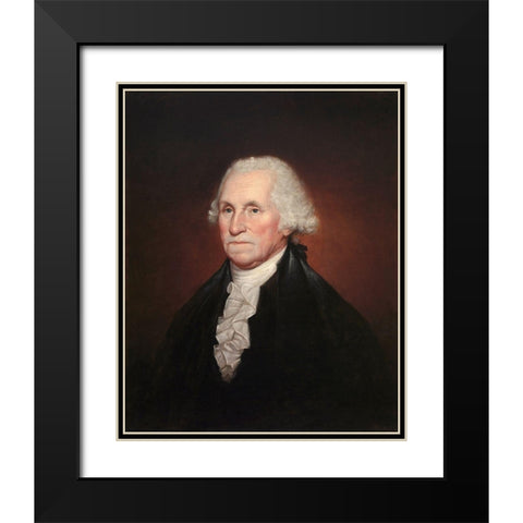George Washington Black Modern Wood Framed Art Print with Double Matting by Peale, Rembrandt