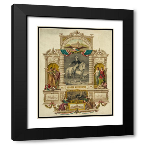 George Washington Black Modern Wood Framed Art Print with Double Matting by Library of Congress
