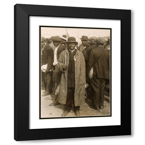WWI Shelton Smith Arrives at Camp Devens for Military Training Black Modern Wood Framed Art Print with Double Matting by U.S. Archives