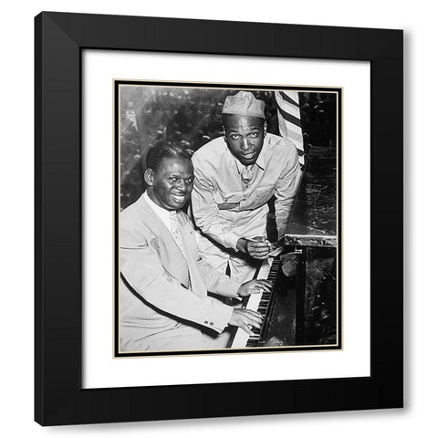 WWII Earl Father Hines-a great swing musician Black Modern Wood Framed Art Print with Double Matting by U.S. Archives