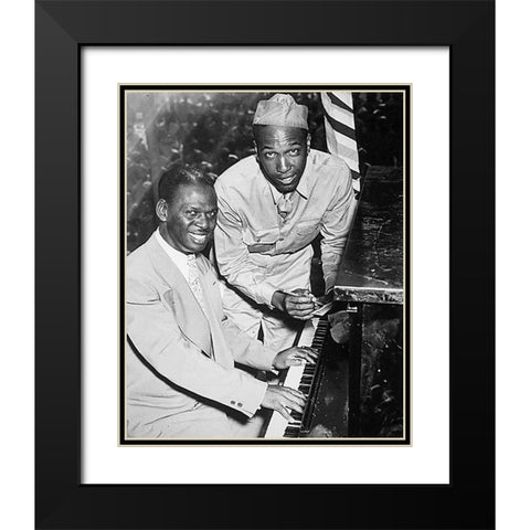 WWII Earl Father Hines-a great swing musician Black Modern Wood Framed Art Print with Double Matting by U.S. Archives