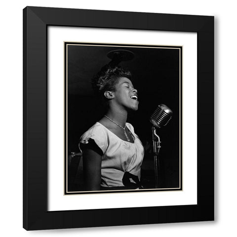 Sarah Vaughan Black Modern Wood Framed Art Print with Double Matting by Gottlieb, William