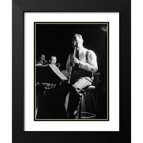 Portrait of Benny Goodman-New York 1947 Black Modern Wood Framed Art Print with Double Matting by Gottlieb, William