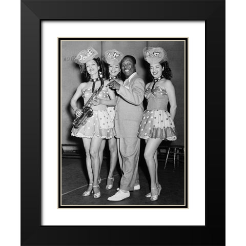 Louis Jordan-Paramount Theater-New York 1946 Black Modern Wood Framed Art Print with Double Matting by Gottlieb, William