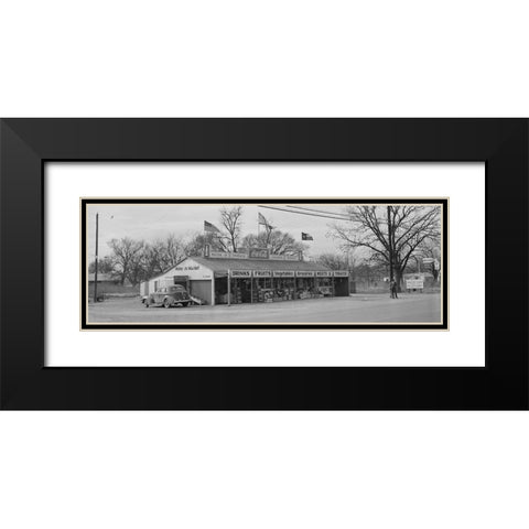 U.S. Highway 80-Texas-between Dallas and Fort Worth. Roadside stand-1942 Black Modern Wood Framed Art Print with Double Matting by Rothstein, Arthur