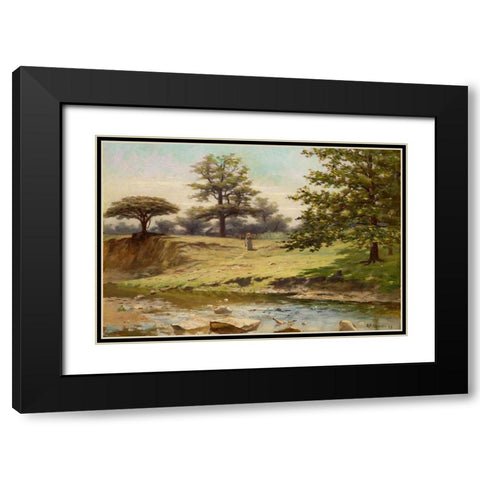 Indiana Landscape Black Modern Wood Framed Art Print with Double Matting by Gruelle, Richard Buckner