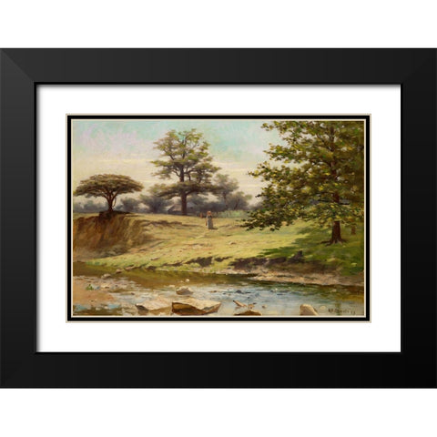 Indiana Landscape Black Modern Wood Framed Art Print with Double Matting by Gruelle, Richard Buckner