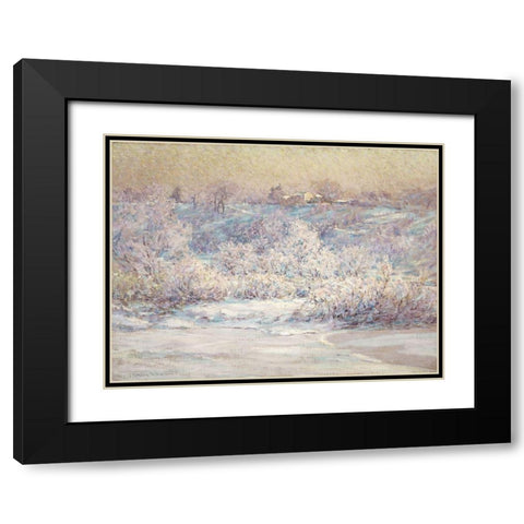 Frosty Morning Black Modern Wood Framed Art Print with Double Matting by Adams, John Ottis