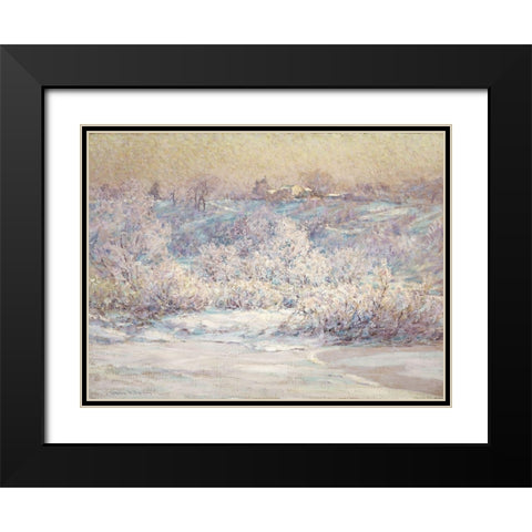 Frosty Morning Black Modern Wood Framed Art Print with Double Matting by Adams, John Ottis