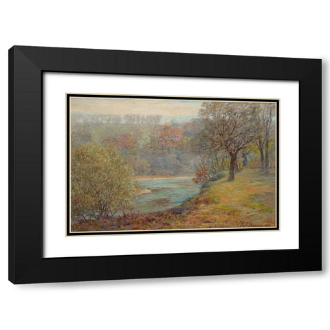 Late Autumn Black Modern Wood Framed Art Print with Double Matting by Adams, John Ottis
