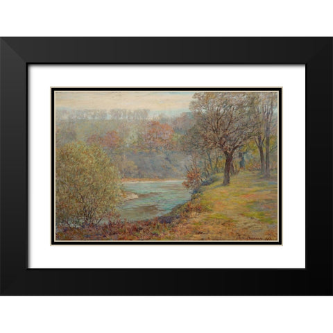 Late Autumn Black Modern Wood Framed Art Print with Double Matting by Adams, John Ottis