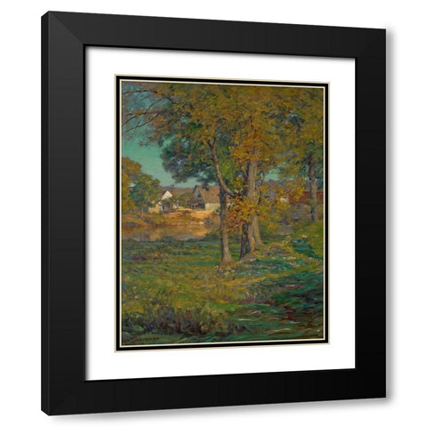 Thornberrys Pasture-Brooklyn-Indiana Black Modern Wood Framed Art Print with Double Matting by Adams, John Ottis