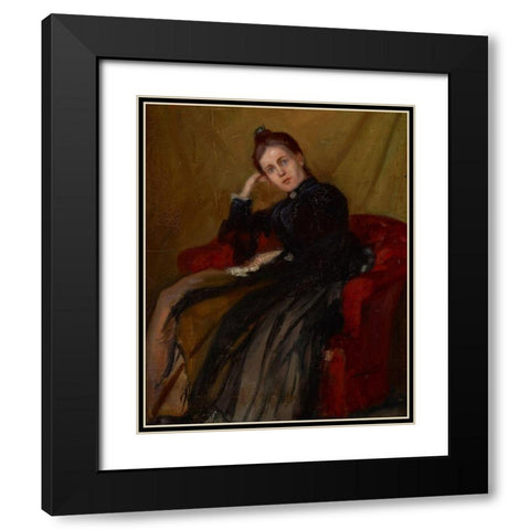 Marie Stark (Mrs. Otto Stark) Black Modern Wood Framed Art Print with Double Matting by Stark, Otto